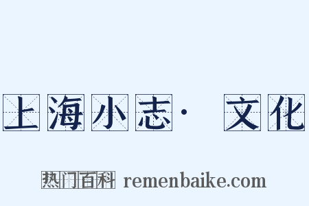 上海小志·文化是什么意思的图片